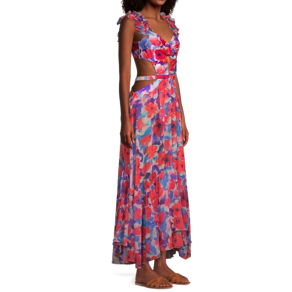 PatBo Violet Cut-Out Beach Dress, Large